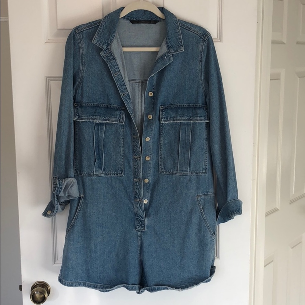 Oversized Denim Romper